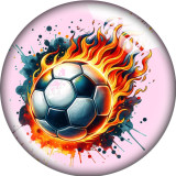 20MM 10pcs/lot  Sports baseball softball Print glass snap button charms