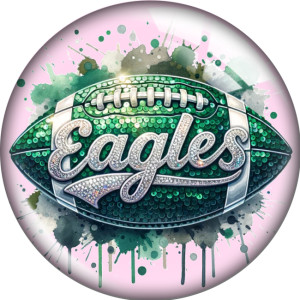 20MM 10pcs/lot  Sports teams football Print glass snap button charms