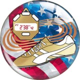 20MM 10pcs/lot  Sports balls Print glass snap button charms