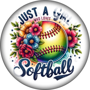 20MM 10pcs/lot  Sports baseball softball Print glass snap button charms