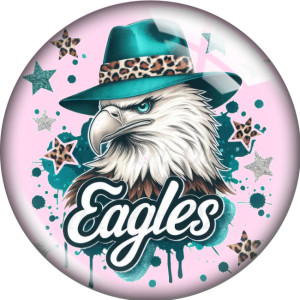 20MM 10pcs/lot  Sports teams football Print glass snap button charms