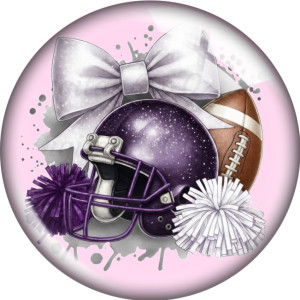 20MM 10pcs/lot  Sports football Print glass snap button charms