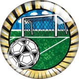 20MM 10pcs/lot  Sports balls Print glass snap button charms