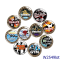 20MM 10pcs/lot Sports, swimming, gymnastics, skateboarding Print glass snap button charms