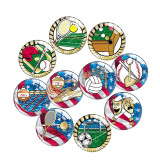 20MM 10pcs/lot  Sports balls Print glass snap button charms