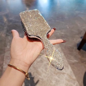 Fashionable rhinestone airbag comb large board comb for women