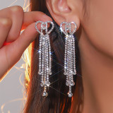 Valentine's Day Sparkling Water Diamond Love Earrings Women's Fashion Peach Heart Earrings