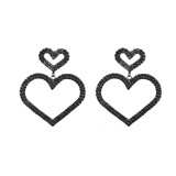Valentine's Day Sparkling Water Diamond Love Earrings Women's Fashion Peach Heart Earrings