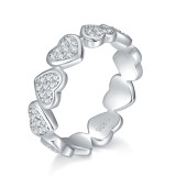 New Love flower Women S925 Silver Moissanite Ring