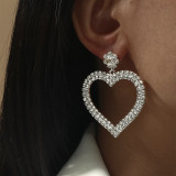 Valentine's Day Sparkling Water Diamond Love Earrings Women's Fashion Peach Heart Earrings