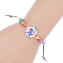 Children's new cartoon Stitch hand rope woven bead bracelet