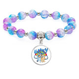 Bruy Blue Dog Bead Elastic Rope Hand String for Children and Girls