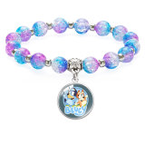 Bruy Blue Dog Bead Elastic Rope Hand String for Children and Girls