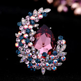 Crystal Moon brooch women's sweater autumn and winter accessories brooch chest flower