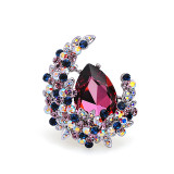 Crystal Moon brooch women's sweater autumn and winter accessories brooch chest flower