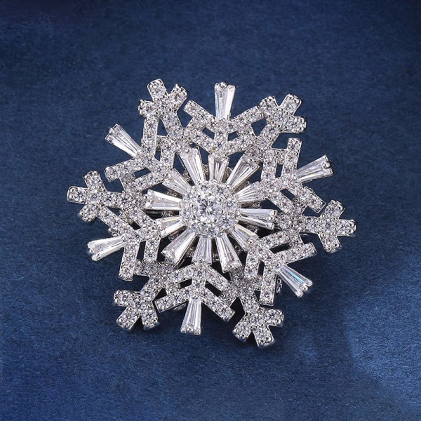 Time flies, brooch, snowflake brooch, chest flower, suit accessory