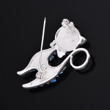 Blue crystal kitten brooch Japanese cute style exquisite chest flower brooch sweater jacket commuting accessories