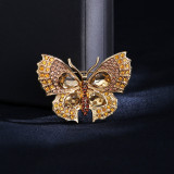 Crystal butterfly brooch, environmentally friendly chest flower brooch, women's clothing accessories
