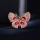 Crystal butterfly brooch, environmentally friendly chest flower brooch, women's clothing accessories