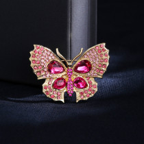 Crystal butterfly brooch, environmentally friendly chest flower brooch, women's clothing accessories
