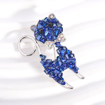 Blue crystal kitten brooch Japanese cute style exquisite chest flower brooch sweater jacket commuting accessories