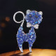 Blue crystal kitten brooch Japanese cute style exquisite chest flower brooch sweater jacket commuting accessories