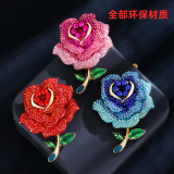 Rose brooch, suit coat accessory, high-end chest flower brooch