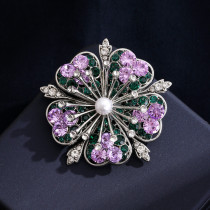 Wealthy Flower Brooch Coat Clothing Accessories Pin Full Diamond Chest Flower