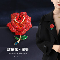 Rose brooch, suit coat accessory, high-end chest flower brooch