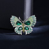 Crystal butterfly brooch, environmentally friendly chest flower brooch, women's clothing accessories