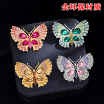 Crystal butterfly brooch, environmentally friendly chest flower brooch, women's clothing accessories