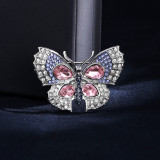 Crystal butterfly brooch, environmentally friendly chest flower brooch, women's clothing accessories