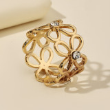 Hollow out rhinestone clover silk scarf buckle metal women's shawl buckle