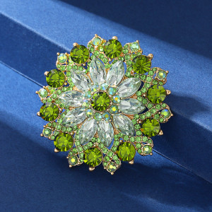 Green crystal sunflower brooch exquisite fashion suit dress accessories chest flower brooch