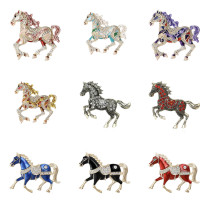 Year of the Horse Chinese Zodiac Brooch Cute and Fun Horse Chest Flower Chinese Style Creative Collar Pin Accessories