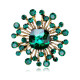 Hollow out geometric crystal brooch alloy diamond inlaid women's chest flower brooch