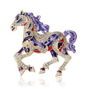 Year of the Horse Chinese Zodiac Brooch Cute and Fun Horse Chest Flower Chinese Style Creative Collar Pin Accessories