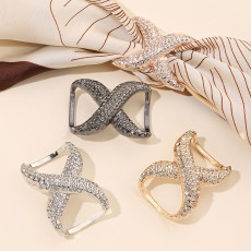 Butterfly knot buckle multifunctional scarf buckle square scarf buckle ring decoration full diamond scarf buckle
