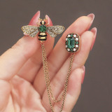 Bee Chain Brooch, Insect Drip Oil Water Diamond Chest Flower Set, Chain Clothing, Decorative Accessories, Pin