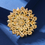 Green crystal sunflower brooch exquisite fashion suit dress accessories chest flower brooch
