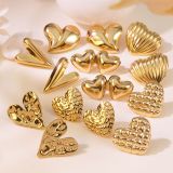 Sweet and Cool Titanium Steel Peach Heart Earrings, Women's Non fading Love Earnail Accessories