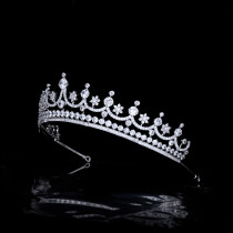 Queen's Crown, Bride's Wedding Zircon Crown, Guo Biting's Same Wedding Headpiece