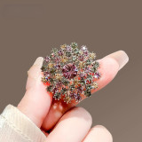 Colorful diamond dandelion design dress brooch badge brooch chest flower