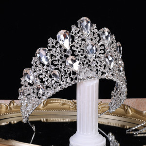 Big rhinestone crown, bride's wedding master, wedding headdress, princess, queen hair accessory