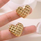 Sweet and Cool Titanium Steel Peach Heart Earrings, Women's Non fading Love Earnail Accessories