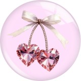20MM 10pcs/lot  Heart LOVE pink Print glass snap button charms