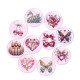 20MM 10pcs/lot  Heart LOVE pink Print glass snap button charms