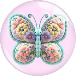 20MM 10pcs/lot  butterfly Print glass snap button charms