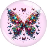 20MM 10pcs/lot  Heart LOVE pink Print glass snap button charms