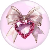 20MM 10pcs/lot  Heart LOVE pink Print glass snap button charms
